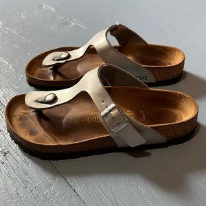 Silver Birkenstocks Mint Condition